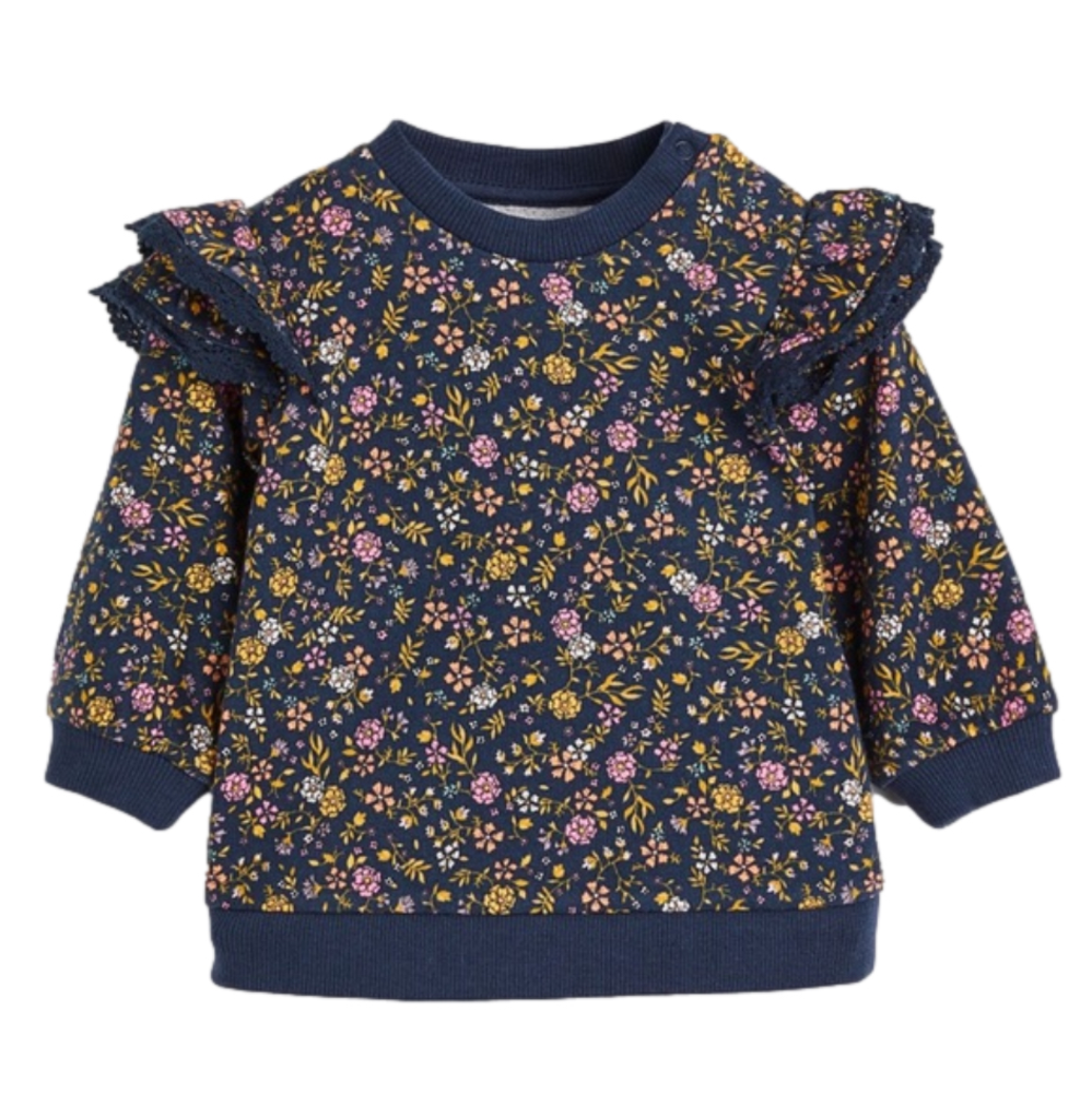 H&M floral sweatshirt baby girl - 4-6 months - trendy - 100% cotton